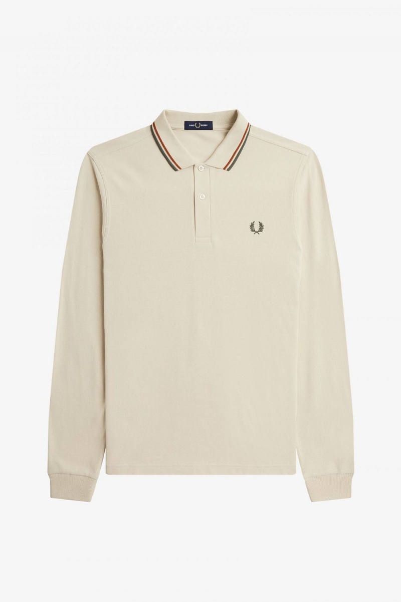 Fred Perry M3636 Men's Shirt Oatmeal Brown Field Green | LYENF5428