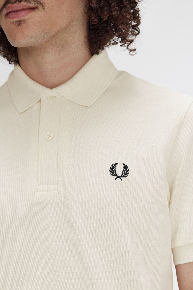 Fred Perry M3 Men's Shirt Beige Black | UCPRL8024