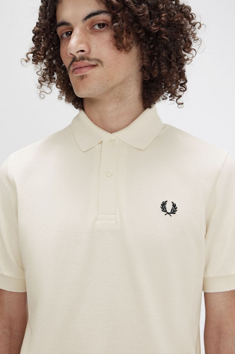 Fred Perry M3 Men's Shirt Beige Black | UCPRL8024