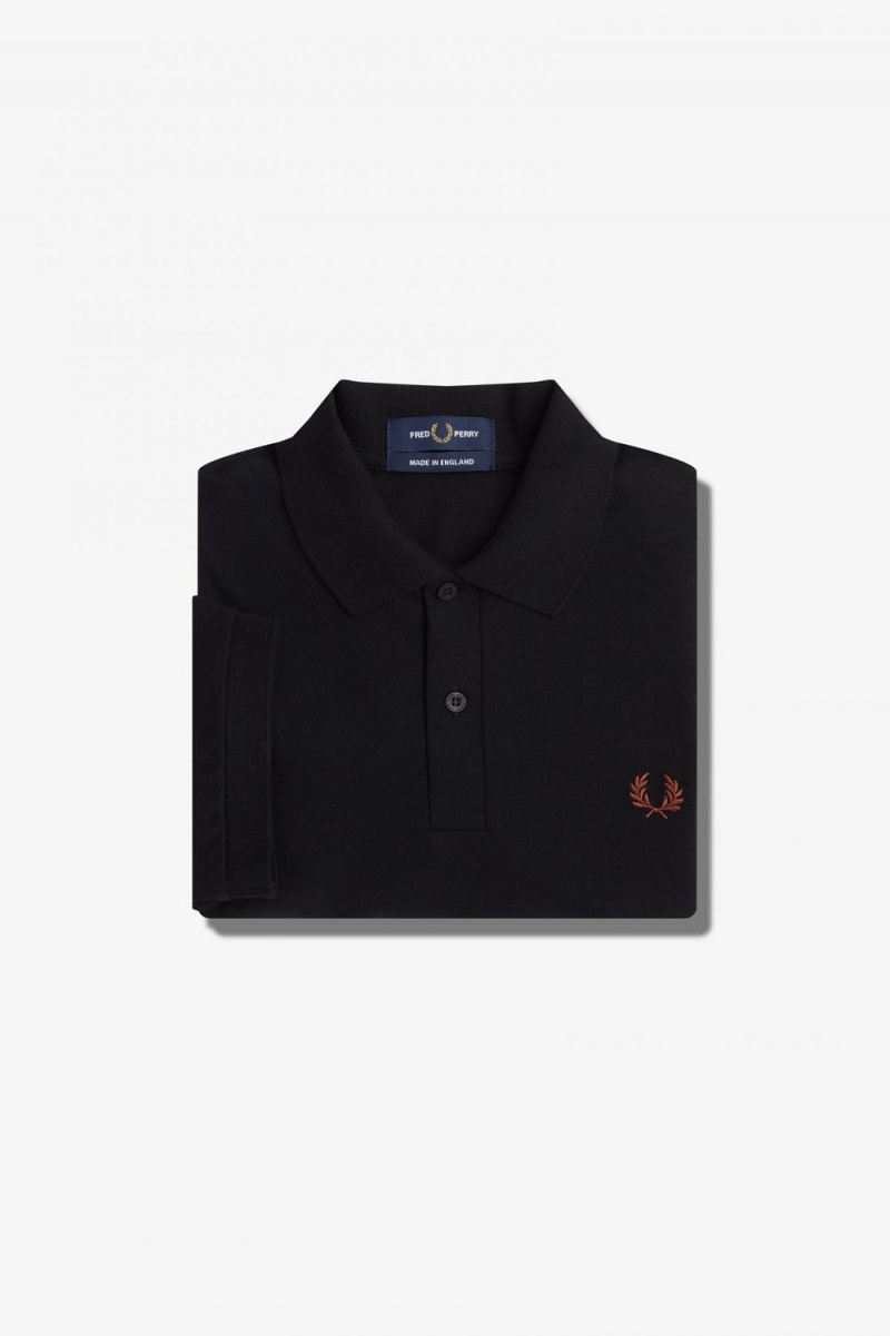 Fred Perry M3 Men's Shirt Black Whisky Brown | TOJDG3027