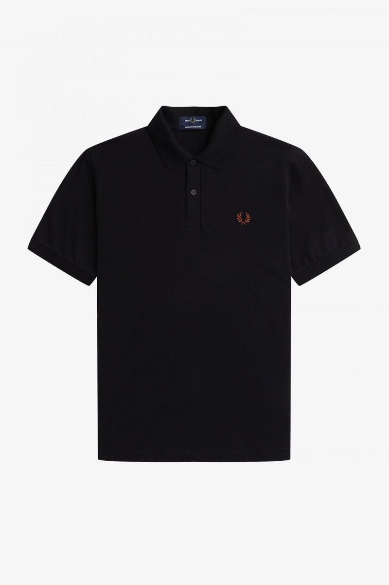 Fred Perry M3 Men's Shirt Black Whisky Brown | TOJDG3027