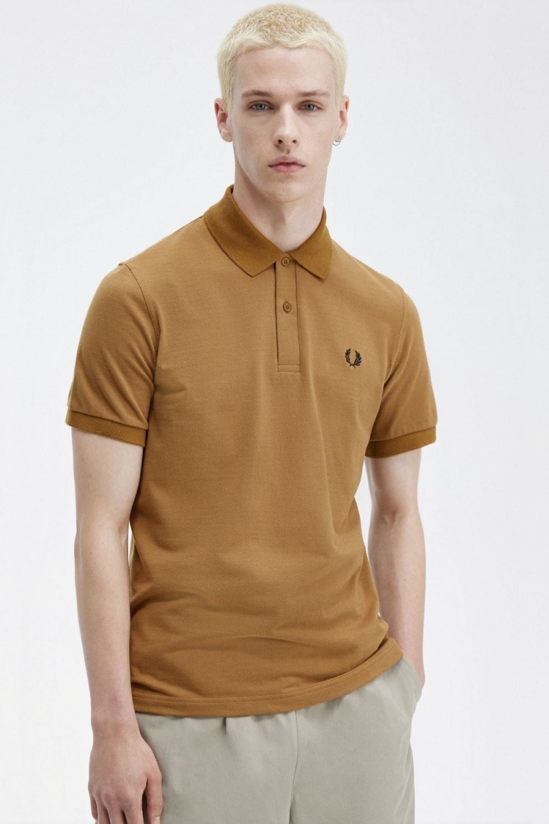 Fred Perry M3 Men's Shirt Dark Coffee Navy | YUIHW8163