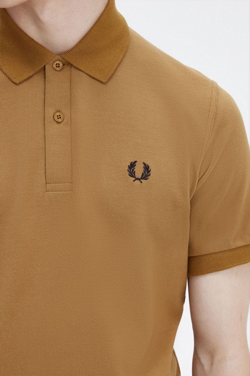 Fred Perry M3 Men's Shirt Dark Coffee Navy | YUIHW8163