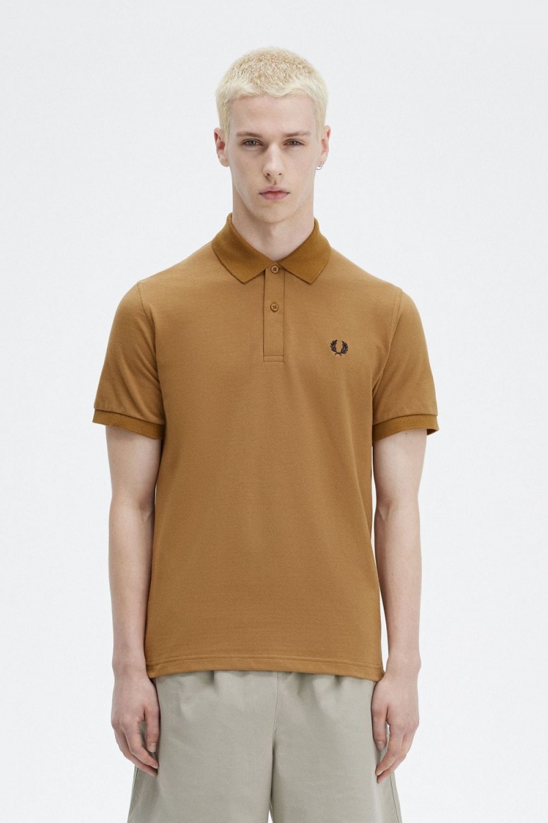 Fred Perry M3 Men\'s Shirt Dark Coffee Navy | YUIHW8163