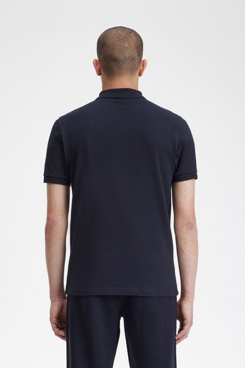 Fred Perry M3 Men's Shirt Navy Aqua | ZBVHQ2435