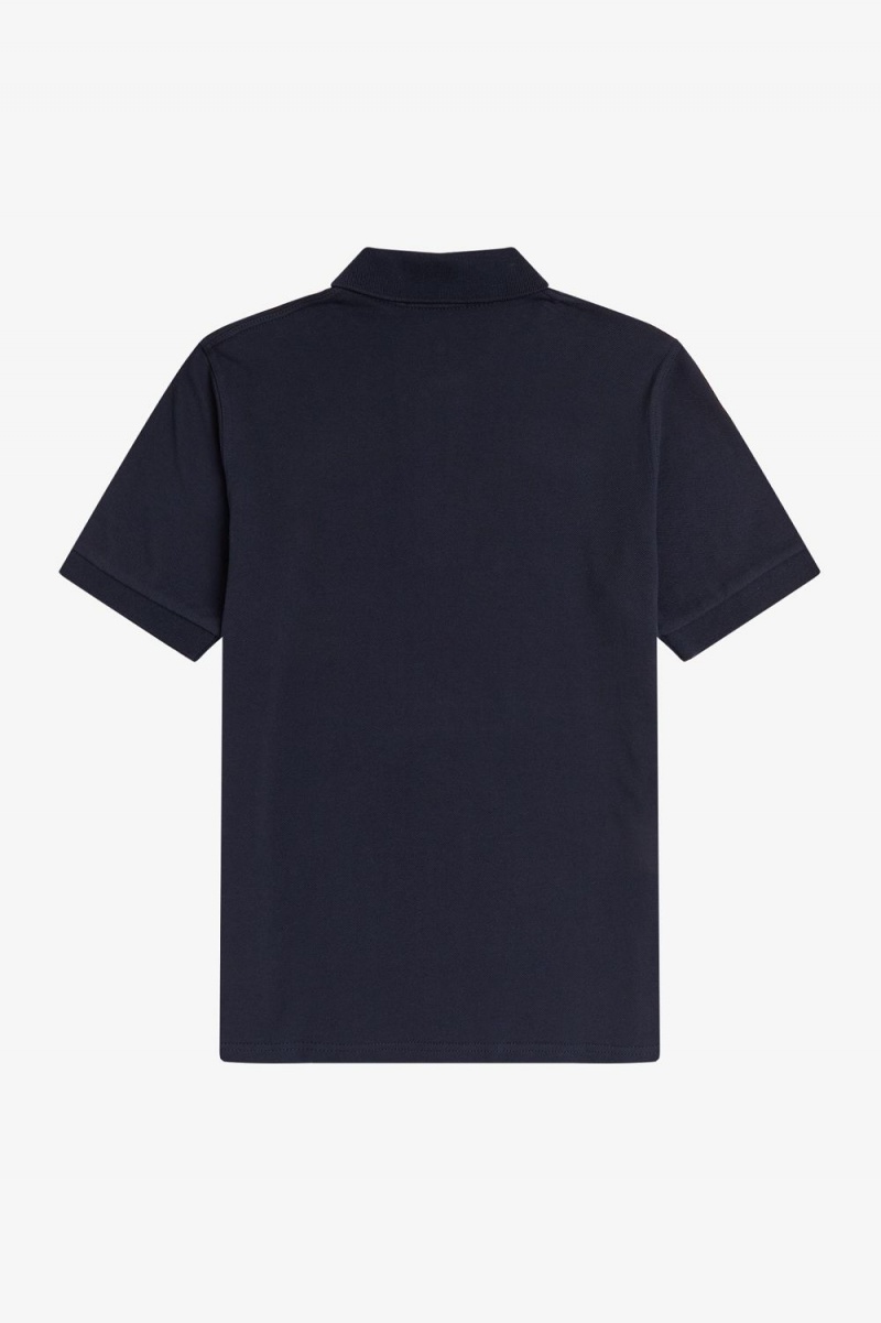 Fred Perry M3 Men's Shirt Navy Aqua | ZBVHQ2435