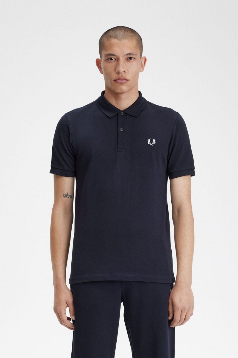 Fred Perry M3 Men\'s Shirt Navy Aqua | ZBVHQ2435