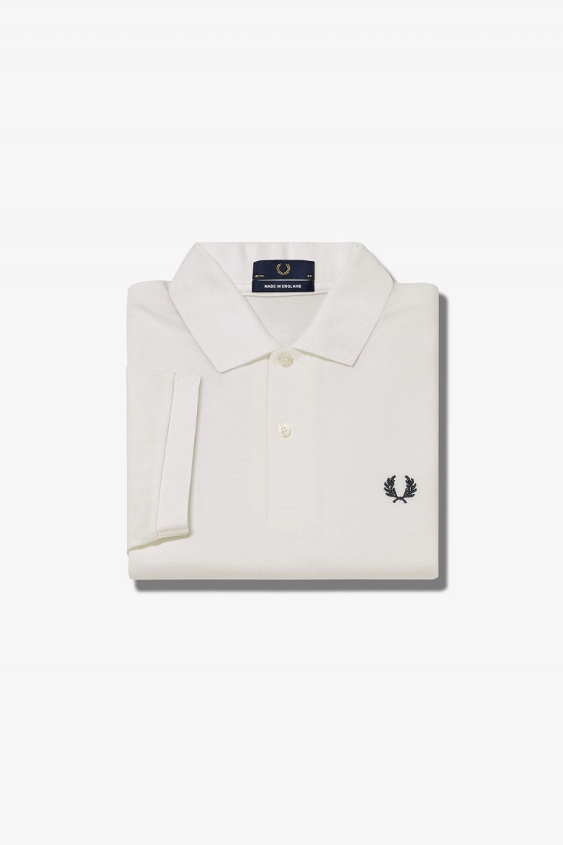 Fred Perry M3 Men's Shirt White Navy | UKVGN0648