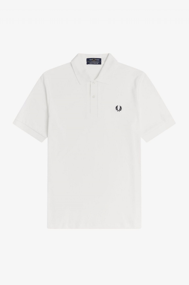 Fred Perry M3 Men's Shirt White Navy | UKVGN0648