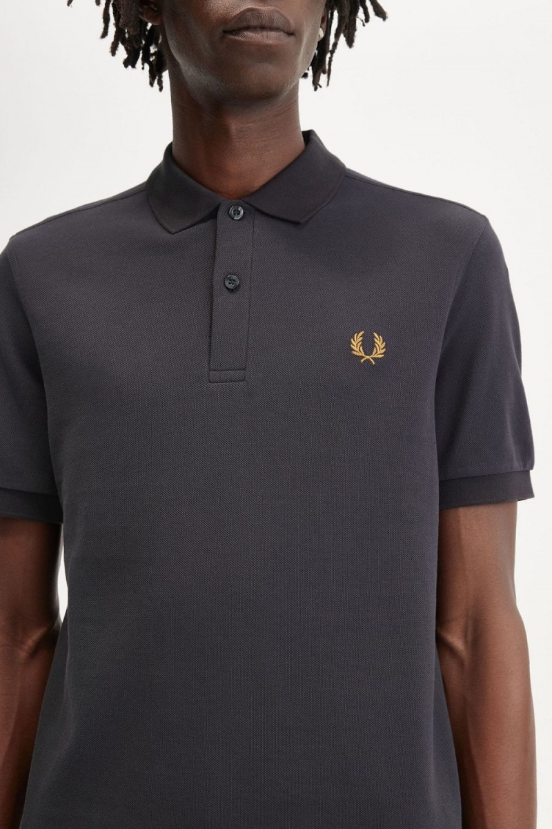 Fred Perry M6000 Men's Shirt Anchor Grey Dark Coffee | OUDXR3652