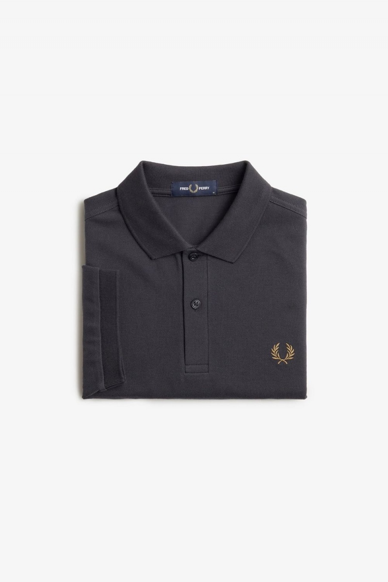 Fred Perry M6000 Men's Shirt Anchor Grey Dark Coffee | OUDXR3652