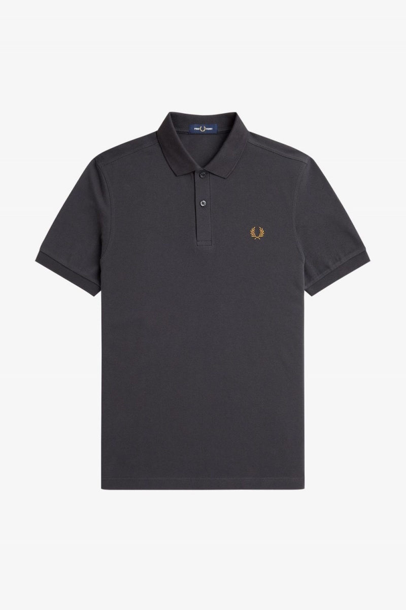 Fred Perry M6000 Men's Shirt Anchor Grey Dark Coffee | OUDXR3652