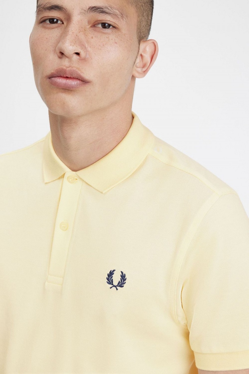 Fred Perry M6000 Men's Shirt Aqua Cream French Navy | ASRHL7105