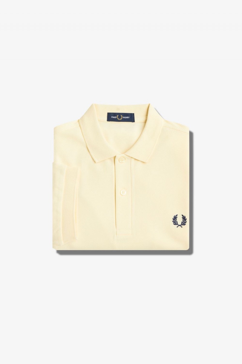 Fred Perry M6000 Men's Shirt Aqua Cream French Navy | ASRHL7105