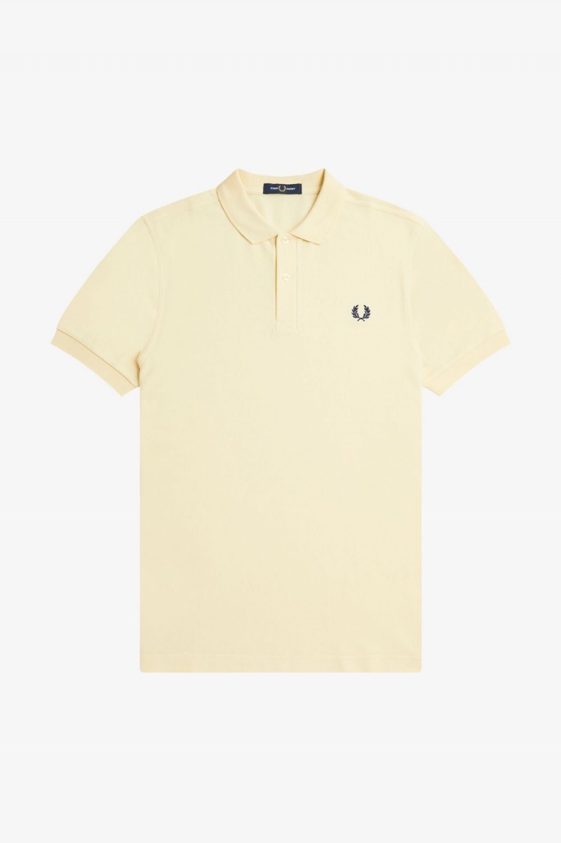 Fred Perry M6000 Men's Shirt Aqua Cream French Navy | ASRHL7105