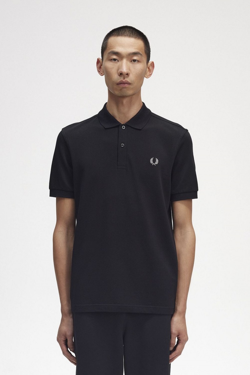 Fred Perry M6000 Men\'s Shirt Black Chrome | YODAG5928