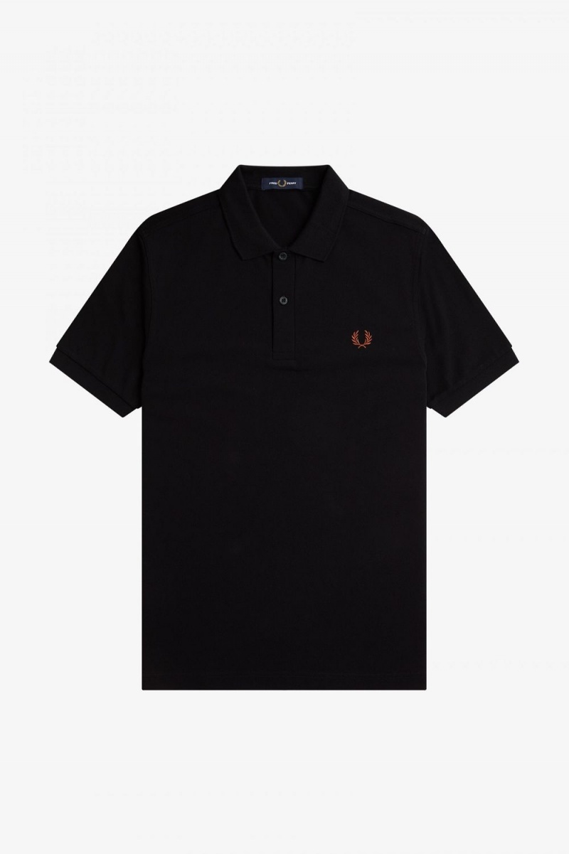 Fred Perry M6000 Men's Shirt Black Whisky Brown | HBTGJ6520