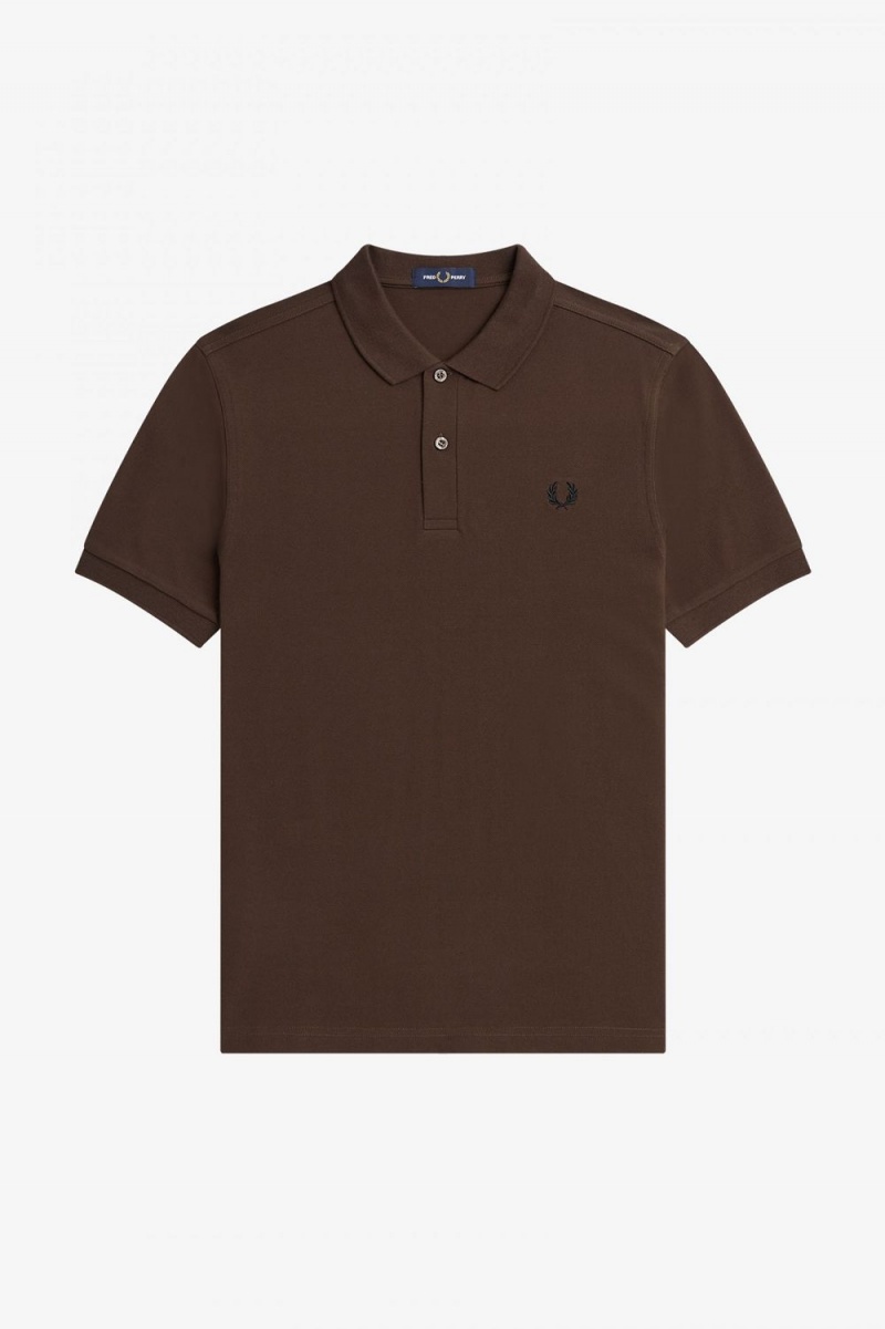 Fred Perry M6000 Men's Shirt Burnt Tobacco Black | AXCJV7965