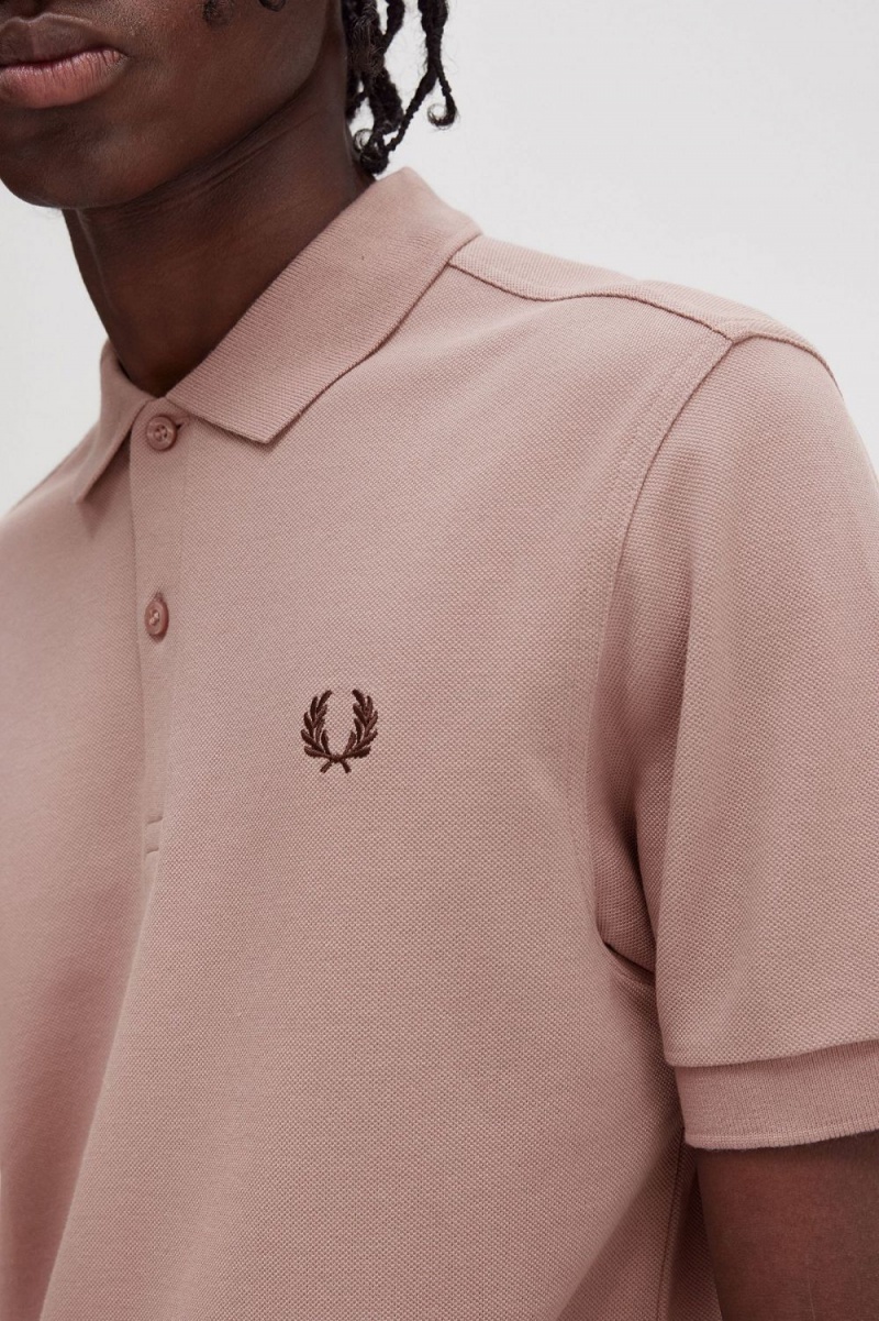 Fred Perry M6000 Men's Shirt Dark Pink Burnt Tobacco | WFKYD8431