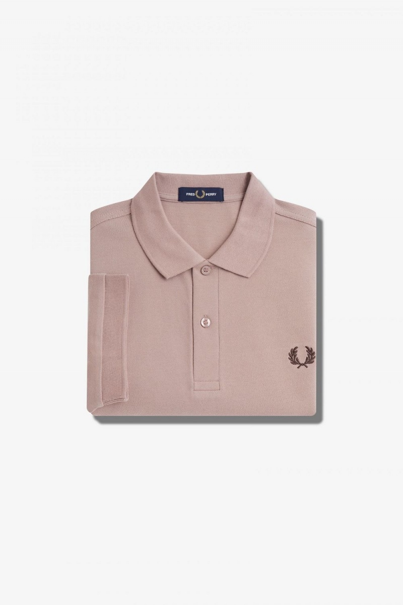 Fred Perry M6000 Men's Shirt Dark Pink Burnt Tobacco | WFKYD8431