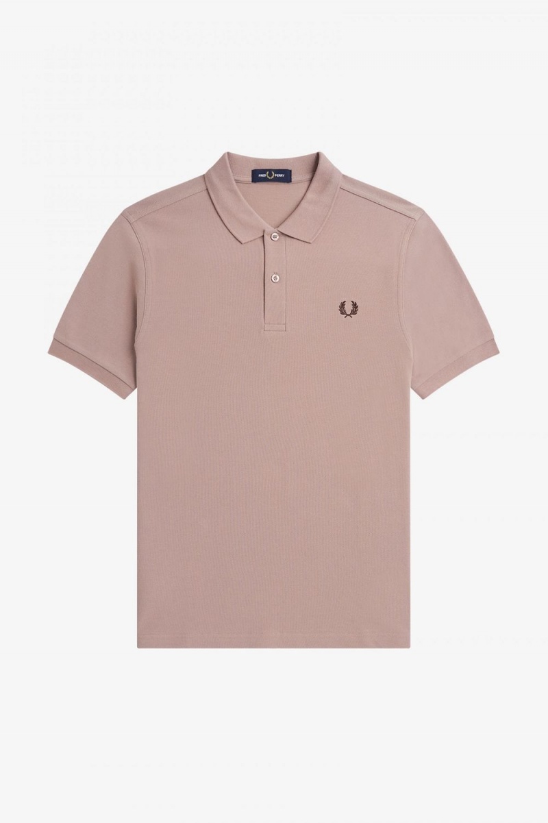 Fred Perry M6000 Men's Shirt Dark Pink Burnt Tobacco | WFKYD8431