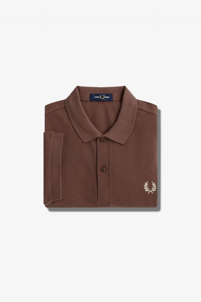 Fred Perry M6000 Men's Shirt Dark Red Warm Grey | QCBYK6037