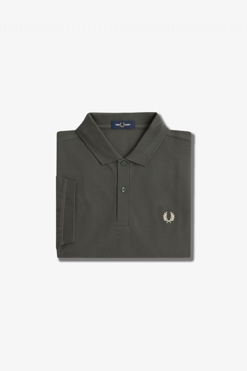 Fred Perry M6000 Men's Shirt Field Green Oatmeal | GTROQ0581