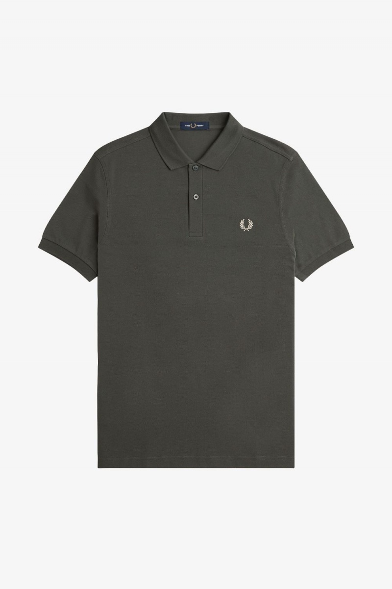 Fred Perry M6000 Men's Shirt Field Green Oatmeal | GTROQ0581