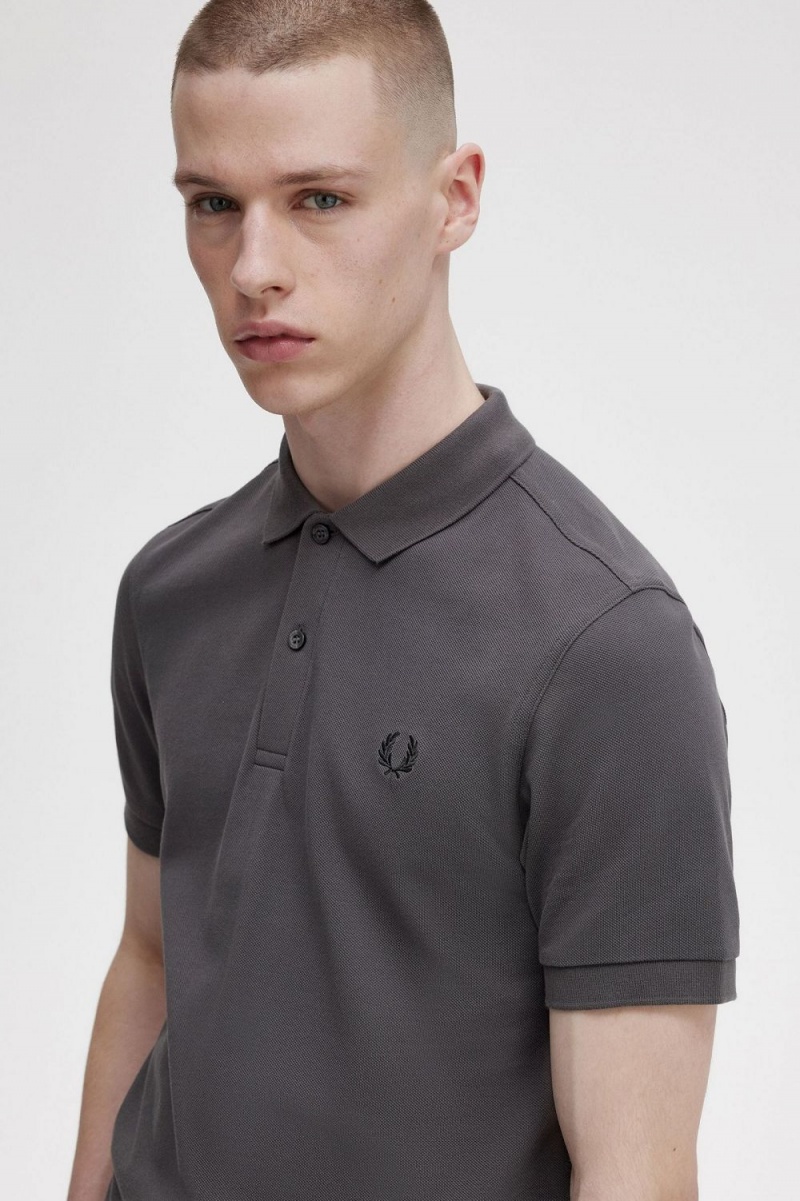 Fred Perry M6000 Men's Shirt Gunmetal Black | OVXCM2831