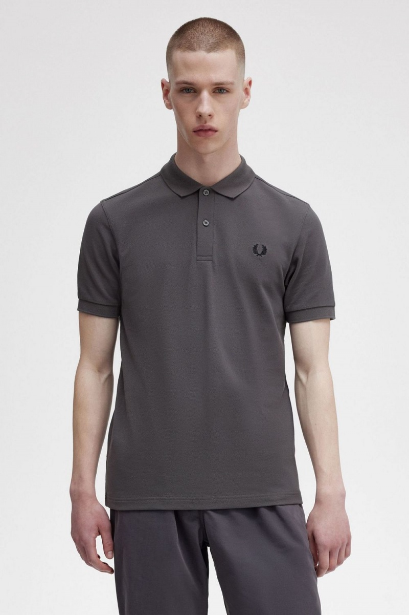 Fred Perry M6000 Men's Shirt Gunmetal Black | OVXCM2831