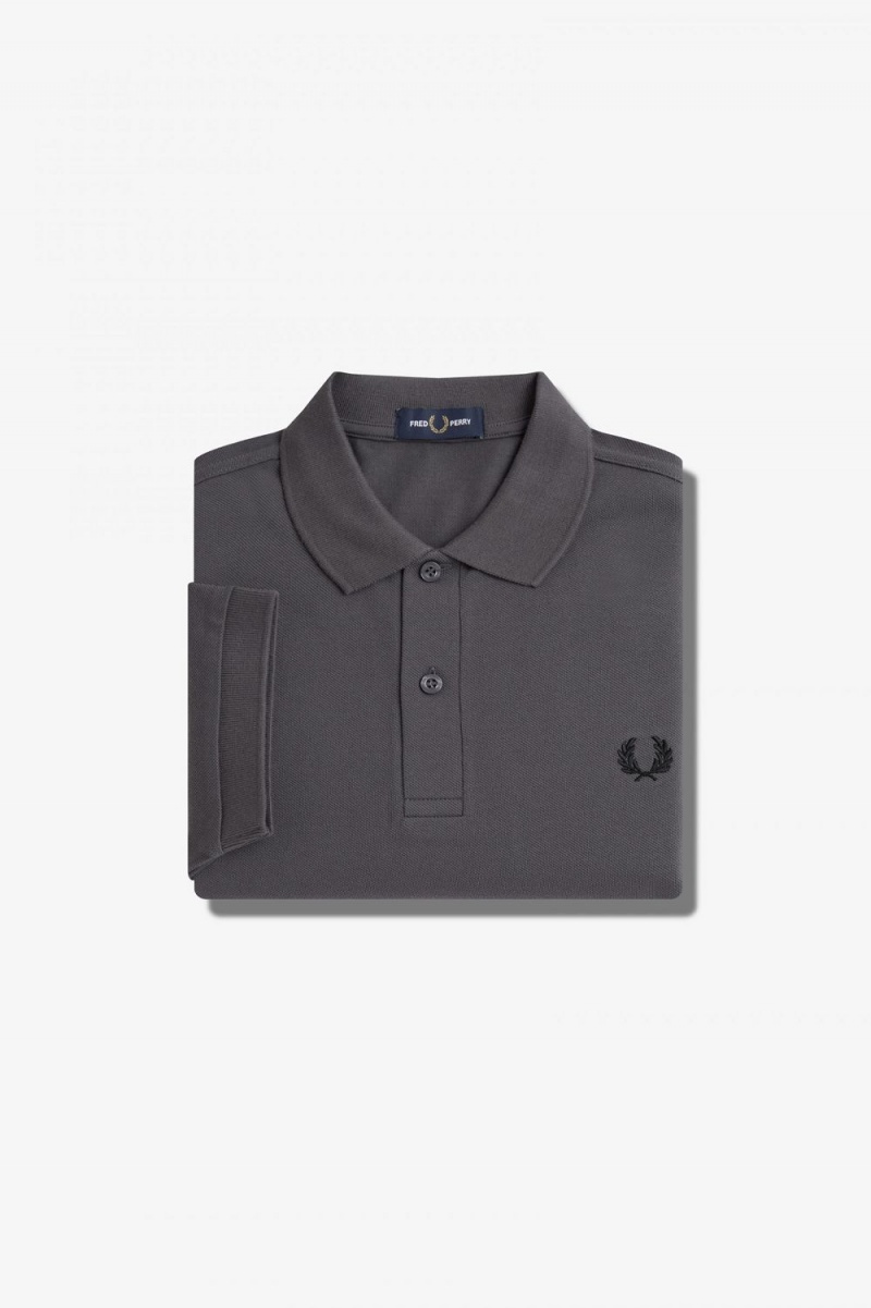 Fred Perry M6000 Men's Shirt Gunmetal Black | OVXCM2831