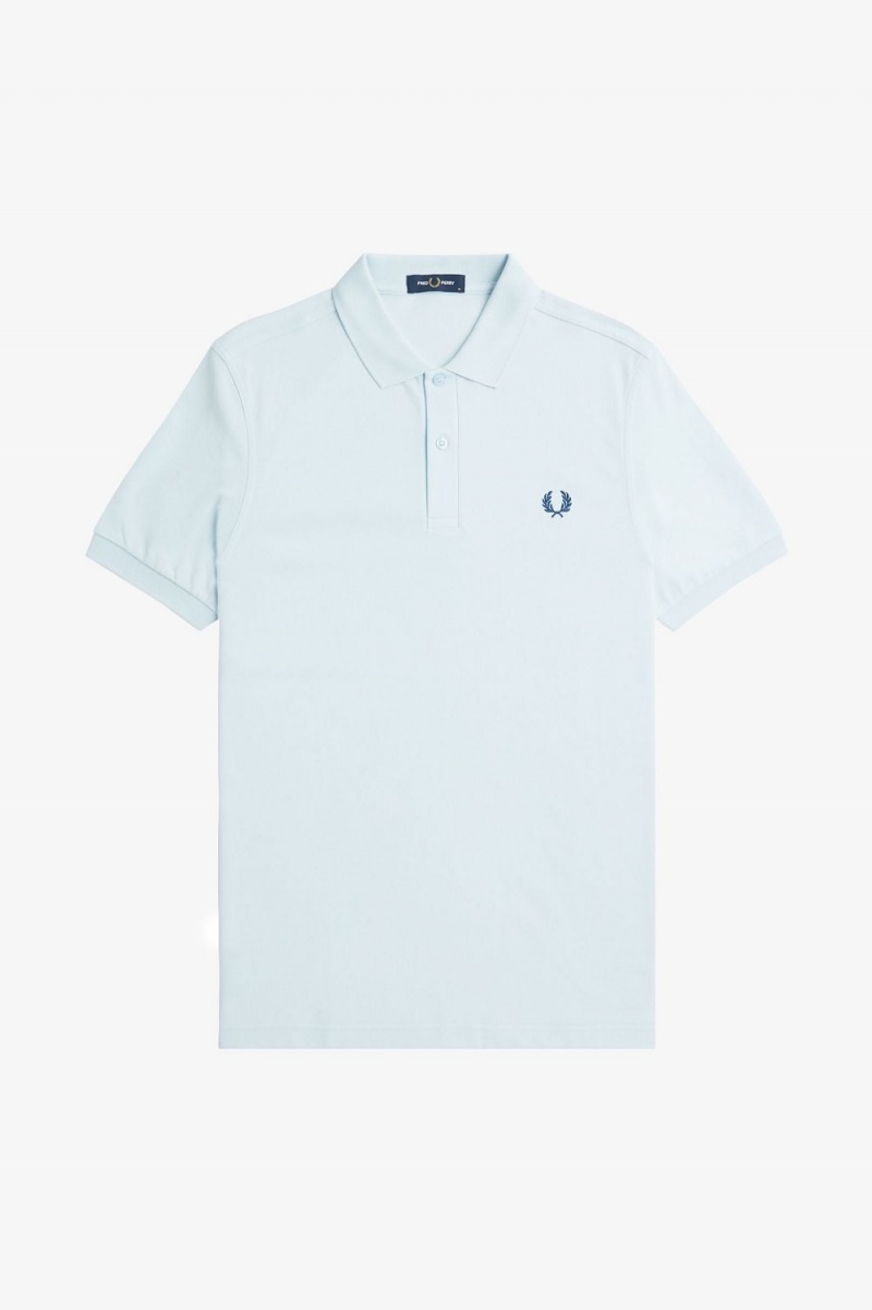 Fred Perry M6000 Men's Shirt Light Aqua Midnight Blue | OWXLT3682