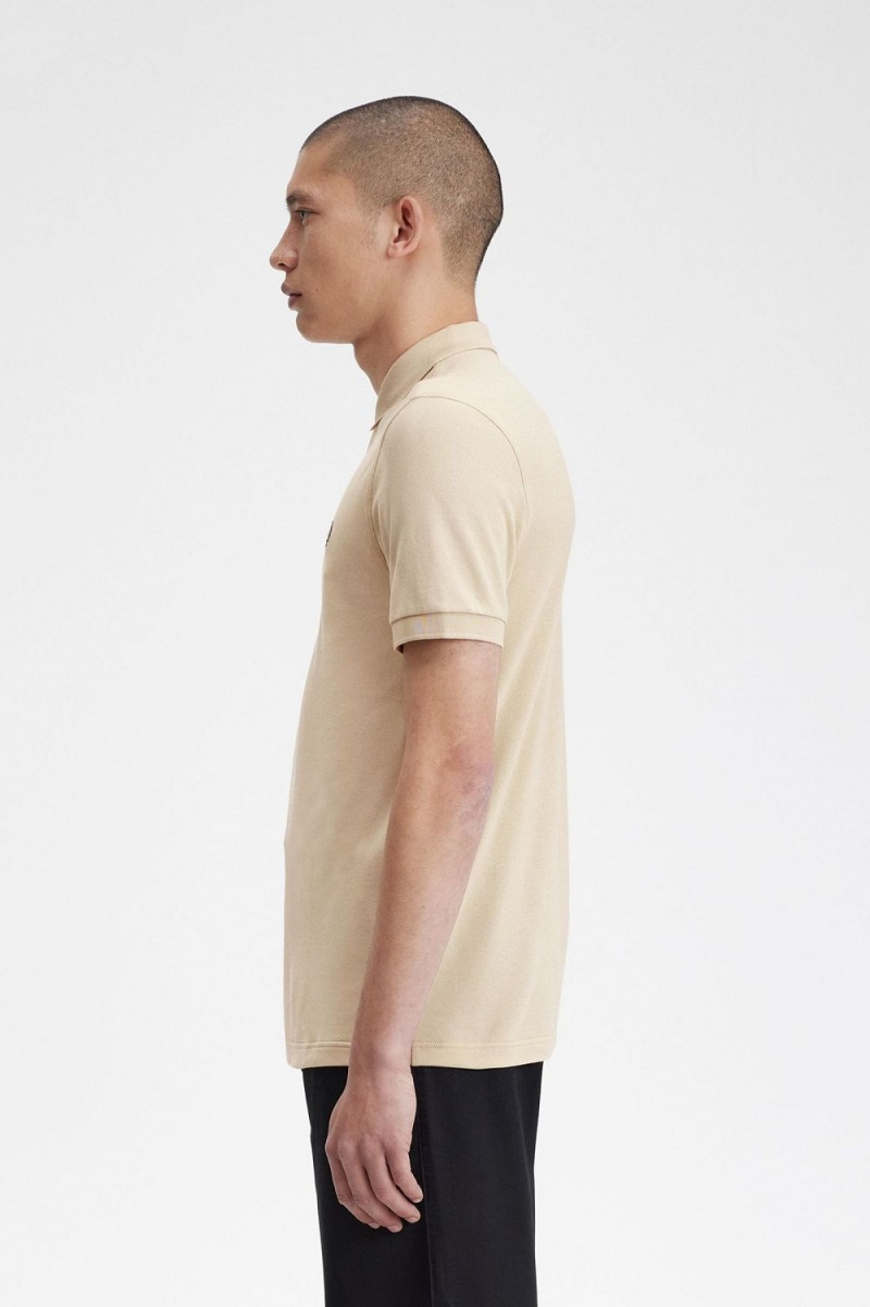 Fred Perry M6000 Men's Shirt Oatmeal Black | YGPEL1324