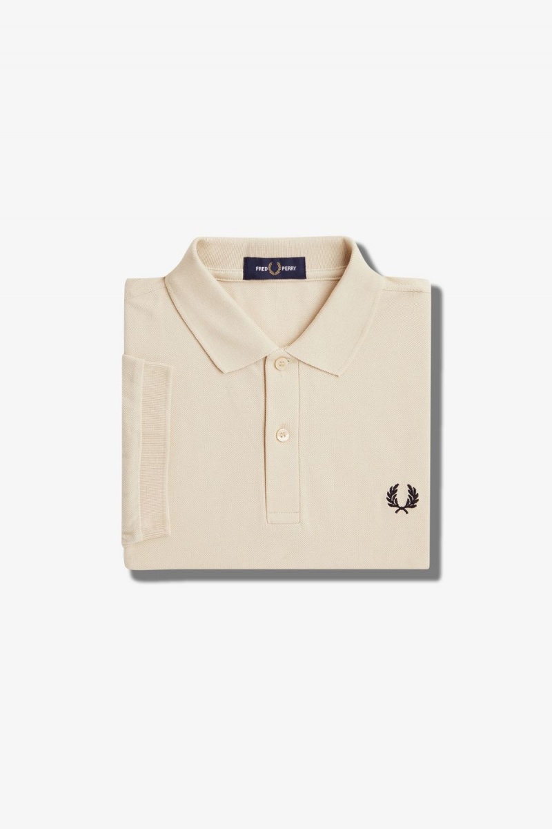 Fred Perry M6000 Men's Shirt Oatmeal Black | YGPEL1324