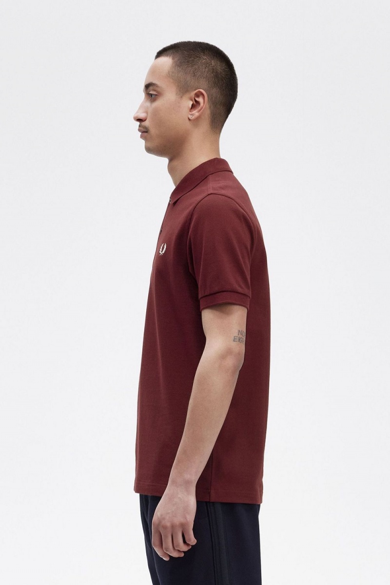 Fred Perry M6000 Men's Shirt Oxblood Beige | NASLZ3109