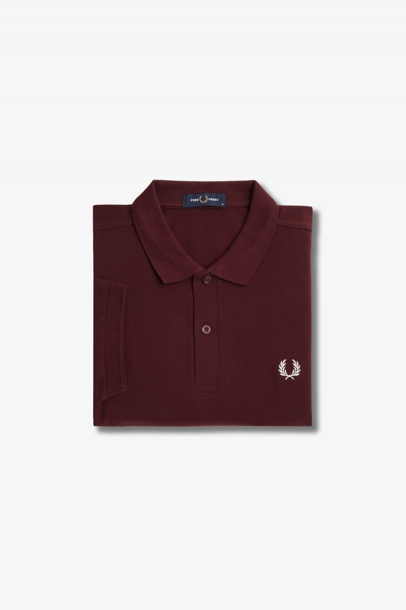 Fred Perry M6000 Men's Shirt Oxblood Beige | NASLZ3109