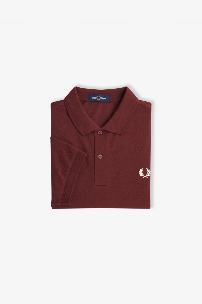 Fred Perry M6000 Men's Shirt Oxblood Beige | NASLZ3109