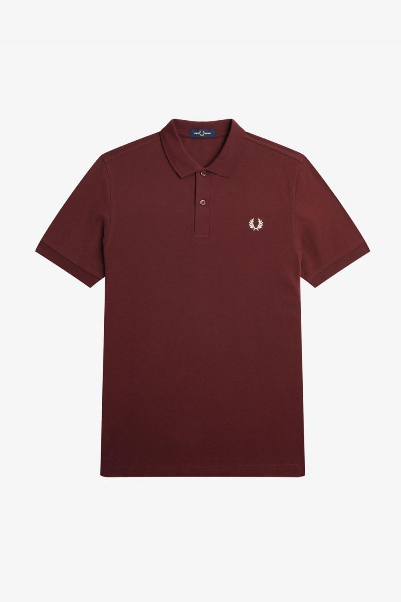 Fred Perry M6000 Men's Shirt Oxblood Beige | NASLZ3109