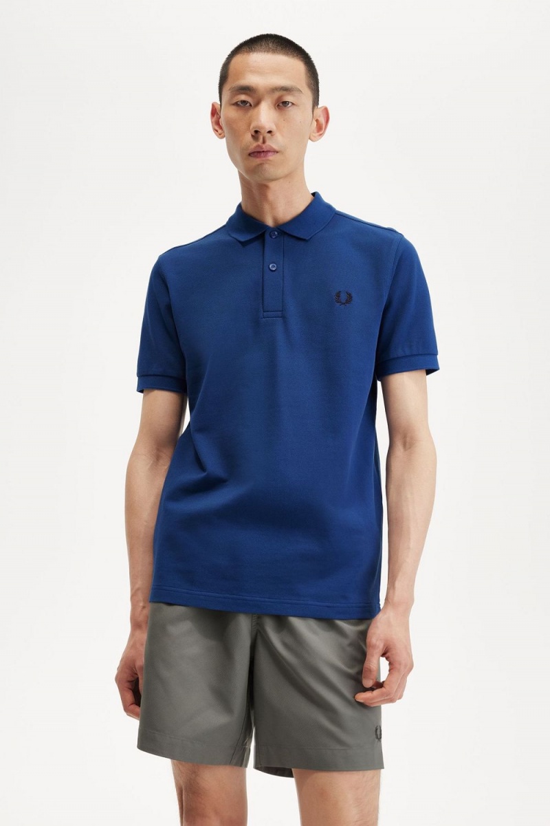 Fred Perry M6000 Men's Shirt Shaded Cobalt Navy | HQIYZ2805