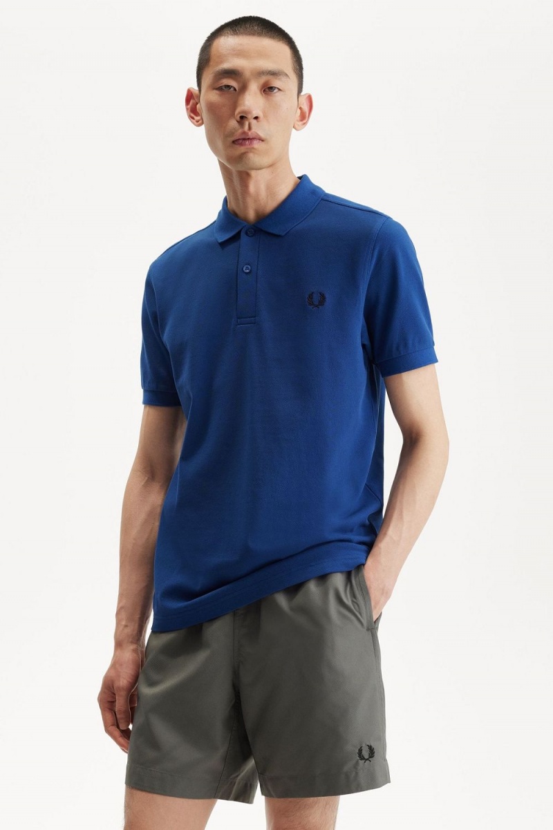 Fred Perry M6000 Men's Shirt Shaded Cobalt Navy | HQIYZ2805