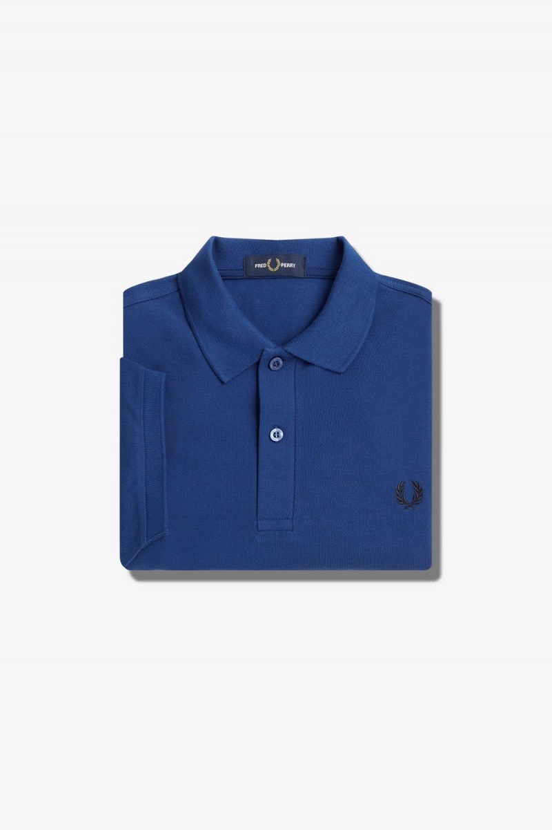 Fred Perry M6000 Men's Shirt Shaded Cobalt Navy | HQIYZ2805