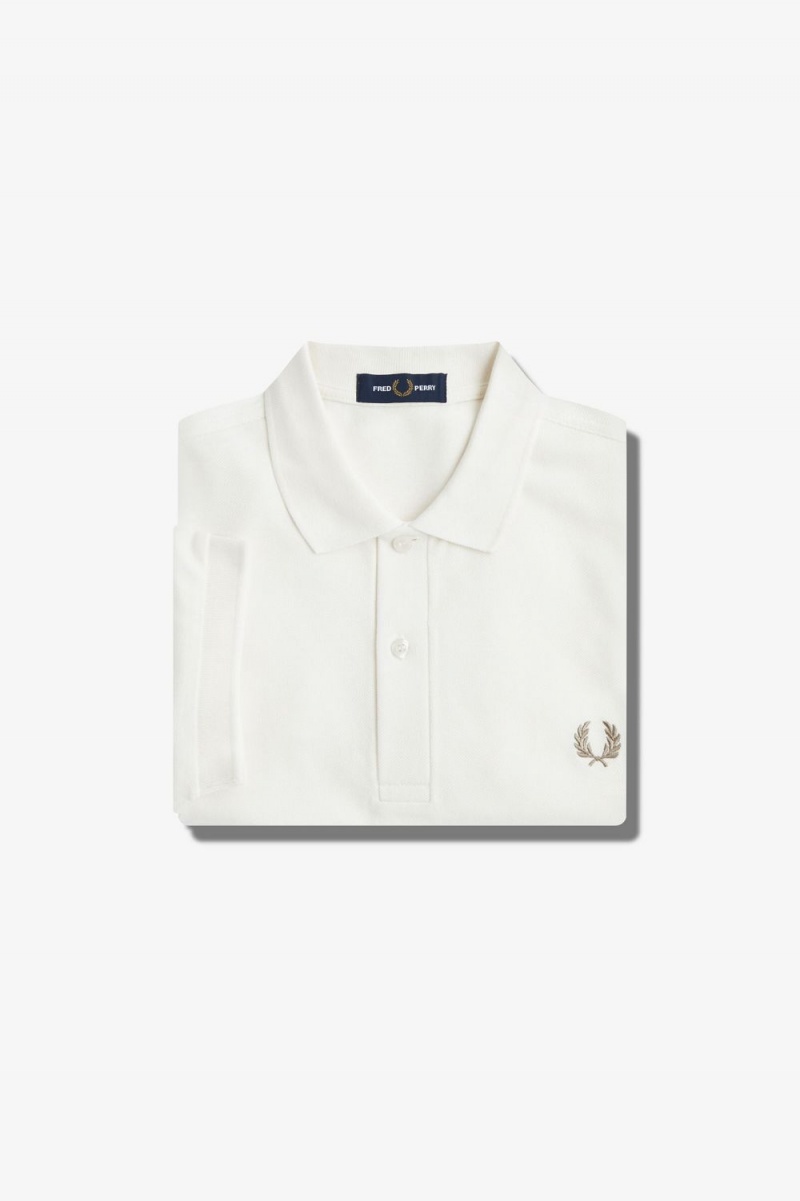 Fred Perry M6000 Men's Shirt Snow White Green | OHDGX3091