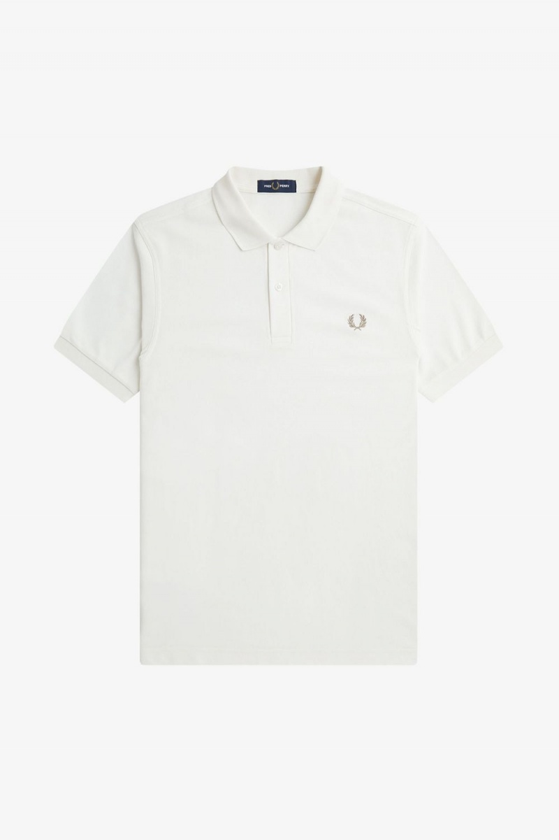 Fred Perry M6000 Men's Shirt Snow White Green | OHDGX3091