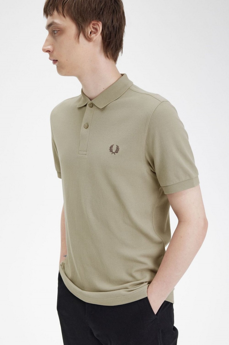 Fred Perry M6000 Men's Shirt Warm Grey Dark Red | NRPUV5041