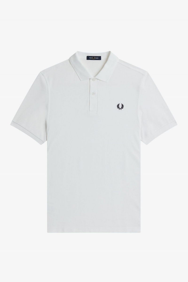 Fred Perry M6000 Men's Shirt White Navy | UICRY1572