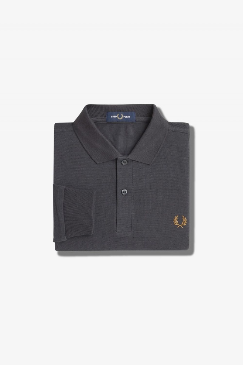 Fred Perry M6006 Men's Shirt Anchor Grey Dark Coffee | GCODA1520