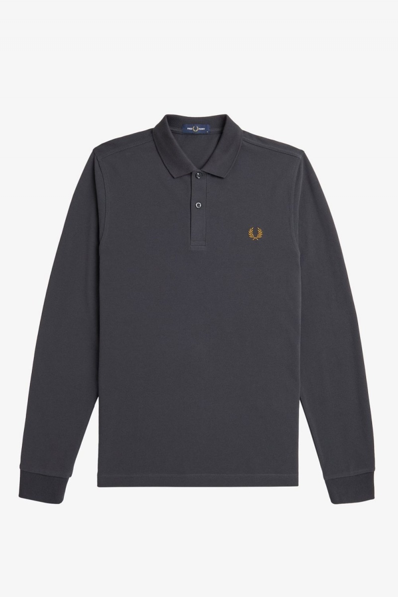 Fred Perry M6006 Men's Shirt Anchor Grey Dark Coffee | GCODA1520