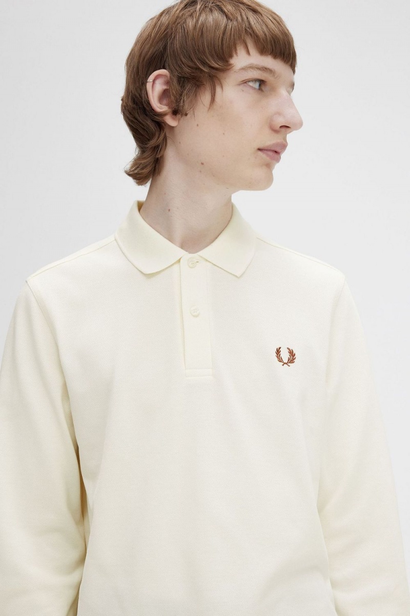 Fred Perry M6006 Men's Shirt Beige Whisky Brown | MWOIX6259