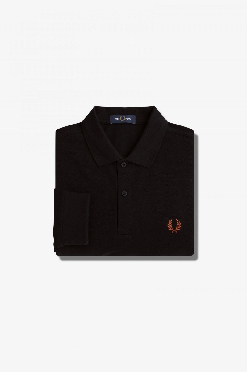 Fred Perry M6006 Men's Shirt Black Whisky Brown | MAVFG2073