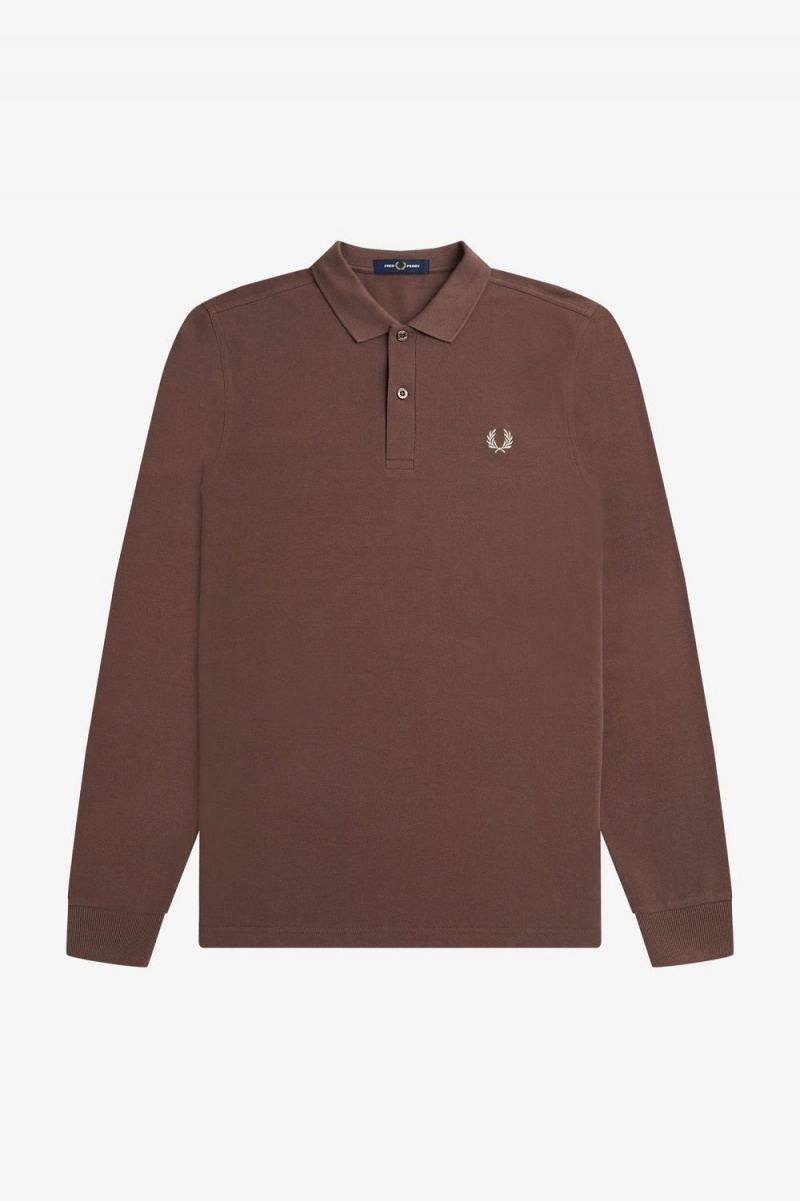 Fred Perry M6006 Men's Shirt Dark Red Warm Grey | KCSHW3187